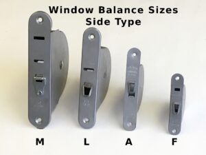 Side Type Window Balances arranged from large to small M through F